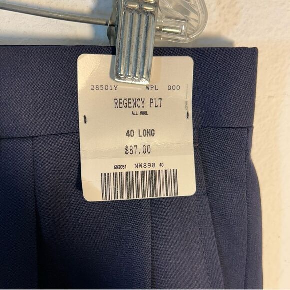 BURBERRY MENS DRESS PANTS 40 LONG BLUE NEW capsule business slacks VTG DEADSTOCK - Picture 3 of 16